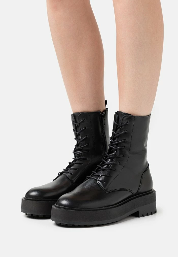 Promo 😉 Zign Bottines à Plateau - Black ⌛ 1 Promo 😉 Zign Bottines à Plateau - Black ⌛