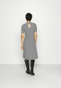 Bon marché ⌛ Zign Short Sleeves Flared Basic Midi 👗 Dress - Robe En Jersey - Black/offwhite 🥰 -Pas Cher Zign Boutique 0dd2be0311b54fc0bc4abaae65187da4