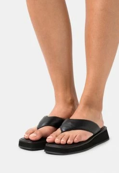 De gros 🔔 Zign LEATHER - Tongs - Black 🌟