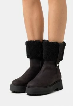 Le moins cher 🧨 Zign LEATHER - Bottines à Plateau - Black 😀