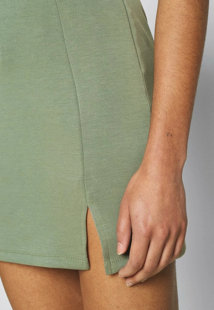 Promo ⭐ Zign Mini Princess Seams 👗 Skirt High Waisted With Slit - Jupe Crayon - Light Green 🥰 5 Promo ⭐ Zign Mini Princess Seams 👗 Skirt High Waisted With Slit - Jupe Crayon - Light Green 🥰 – Image 5