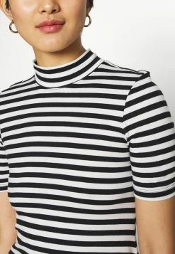 Bon marché ⌛ Zign Short Sleeves Flared Basic Midi 👗 Dress - Robe En Jersey - Black/offwhite 🥰 -Pas Cher Zign Boutique 1f1a1fb4d3134ee0a02e8efb9843531e