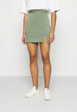 Promo ⭐ Zign Mini Princess Seams 👗 Skirt High Waisted With Slit - Jupe Crayon - Light Green 🥰