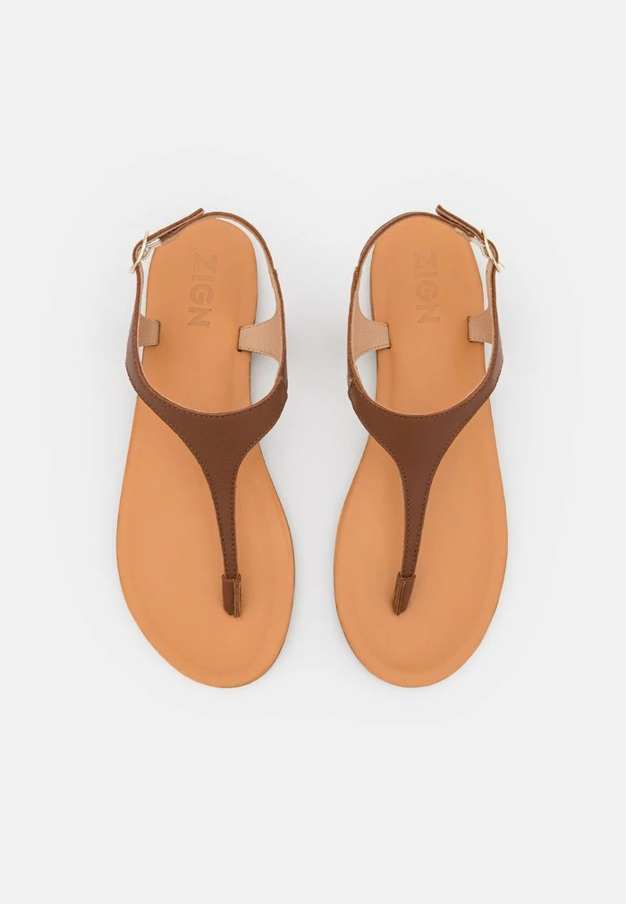 Meilleure affaire ✔️ Zign LEATHER - Tongs - Cognac ❤️ 6 Meilleure affaire ✔️ Zign LEATHER - Tongs - Cognac ❤️ – Image 6