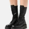 Tout neuf 🔔 Zign LEATHER - Bottes à Lacets - Black 🛒