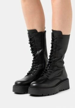 Tout neuf 🔔 Zign LEATHER - Bottes à Lacets - Black 🛒