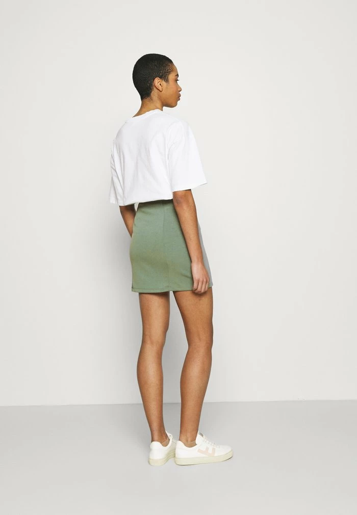 Promo ⭐ Zign Mini Princess Seams 👗 Skirt High Waisted With Slit - Jupe Crayon - Light Green 🥰 3 Promo ⭐ Zign Mini Princess Seams 👗 Skirt High Waisted With Slit - Jupe Crayon - Light Green 🥰 – Image 3