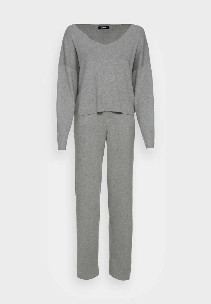 Meilleure vente 🌟 Zign SET V NECK AND PANT - Pullover - Mottled Grey ✔️ 4 Meilleure vente 🌟 Zign SET V NECK AND PANT - Pullover - Mottled Grey ✔️ – Image 4