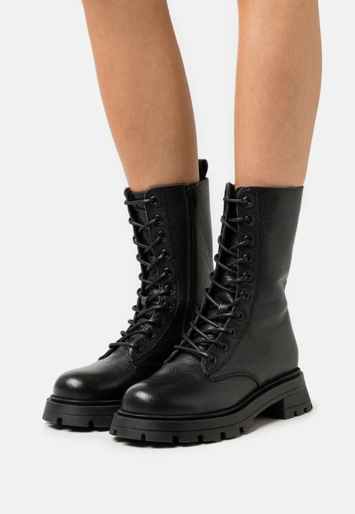 Promo 🌟 Zign LEATHER - Bottes à Plateau - Black ❤️ 1 Promo 🌟 Zign LEATHER - Bottes à Plateau - Black ❤️