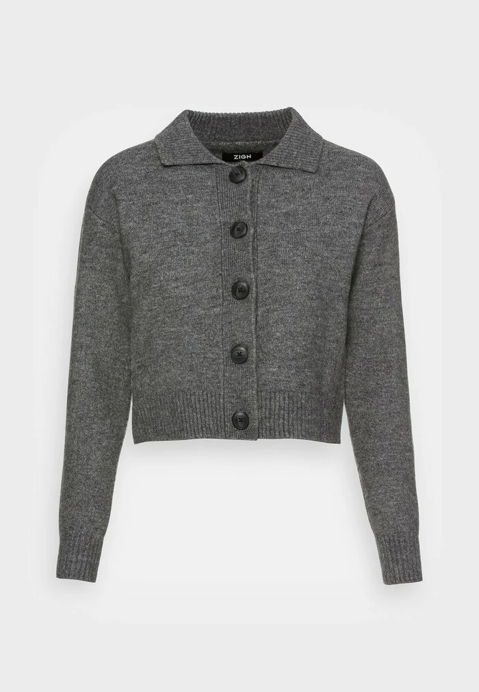 Budget 🧨 Zign POLO CARDIGAN - Gilet - Mottled Dark Grey 🎁 4 Budget 🧨 Zign POLO CARDIGAN - Gilet - Mottled Dark Grey 🎁 – Image 4