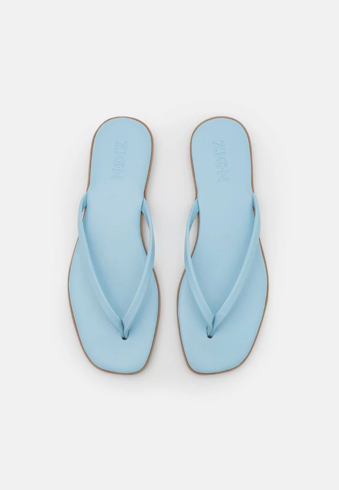 Nouveau ✨ Zign LEATHER - Tongs - Light Blue 😀 5 Nouveau ✨ Zign LEATHER - Tongs - Light Blue 😀 – Image 5