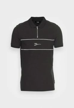 Tout neuf 😀 Zign SCRIPT ZIP PLACKET - Polo - Black ⌛ -Pas Cher Zign Boutique 87d412ba175a469fbc31814d09a81815