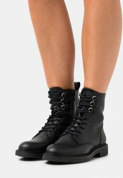 Le moins cher 💯 Zign LEATHER - Bottines à Lacets - Black 🤩