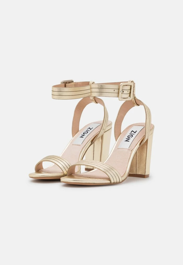 Offres 🔔 Zign LEATHER - 🩴 Sandales à Talons Hauts - Gold 😀 3 Offres 🔔 Zign LEATHER - 🩴 Sandales à Talons Hauts - Gold 😀 – Image 3