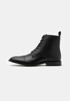 Meilleur prix 👏 Zign LEATHER - Bottines à Lacets - Black 🛒