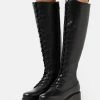 De gros ⭐ Zign LEATHER - Bottes à Lacets - Black ⭐