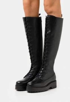 De gros ⭐ Zign LEATHER - Bottes à Lacets - Black ⭐