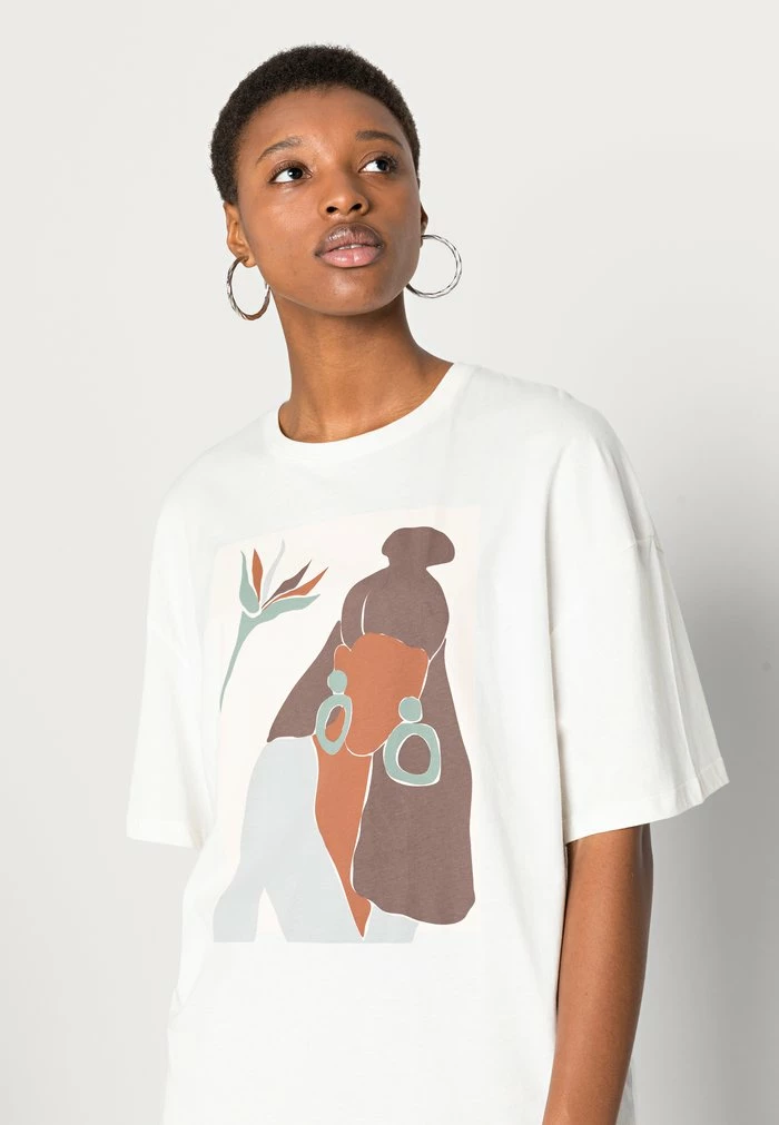 Sortie 🔥 Zign LIZ PAPERCUT GIRL WITH EARRINGS - T-shirt Imprimé - White 💯 5 Sortie 🔥 Zign LIZ PAPERCUT GIRL WITH EARRINGS - T-shirt Imprimé - White 💯 – Image 5