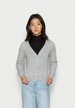 Meilleure vente 😀 Zign RECYCLED CASHMERE CARDIGAN - Gilet - Mottled Light Grey 🧨