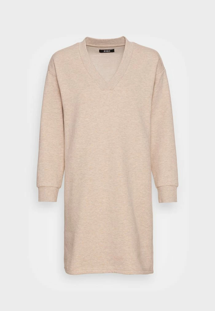Remise ✔️ Zign SWEAT V NECK MINI 👗 DRESS - Robe De Jour - Camel ❤️ 4 Remise ✔️ Zign SWEAT V NECK MINI 👗 DRESS - Robe De Jour - Camel ❤️ – Image 4