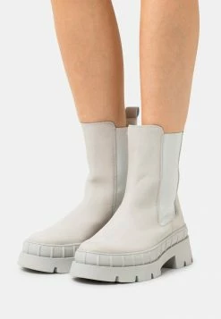 Le moins cher ✨ Zign LEATHER - Bottines à Plateau - Light Grey ❤️