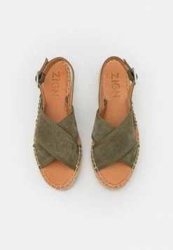 Le moins cher 🧨 Zign 🩴 Sandales à Plateforme - Khaki 🤩 -Pas Cher Zign Boutique e28aa1b1928149469f95dfc3443c36a1