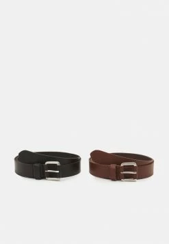 Offres ❤️ Zign LEATHER UNISEX 2 PACK - Ceinture - Black/cognac ⭐