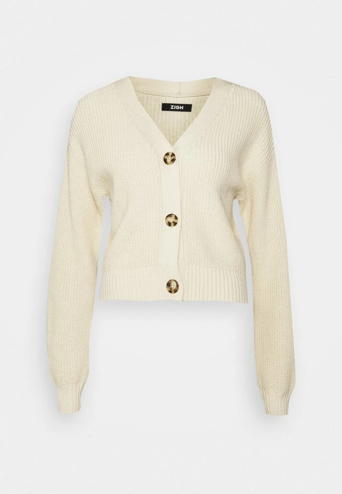 Budget 🎁 Zign UNDYED COTTON CARDIGAN - Gilet - Beige 👏 4 Budget 🎁 Zign UNDYED COTTON CARDIGAN - Gilet - Beige 👏 – Image 4