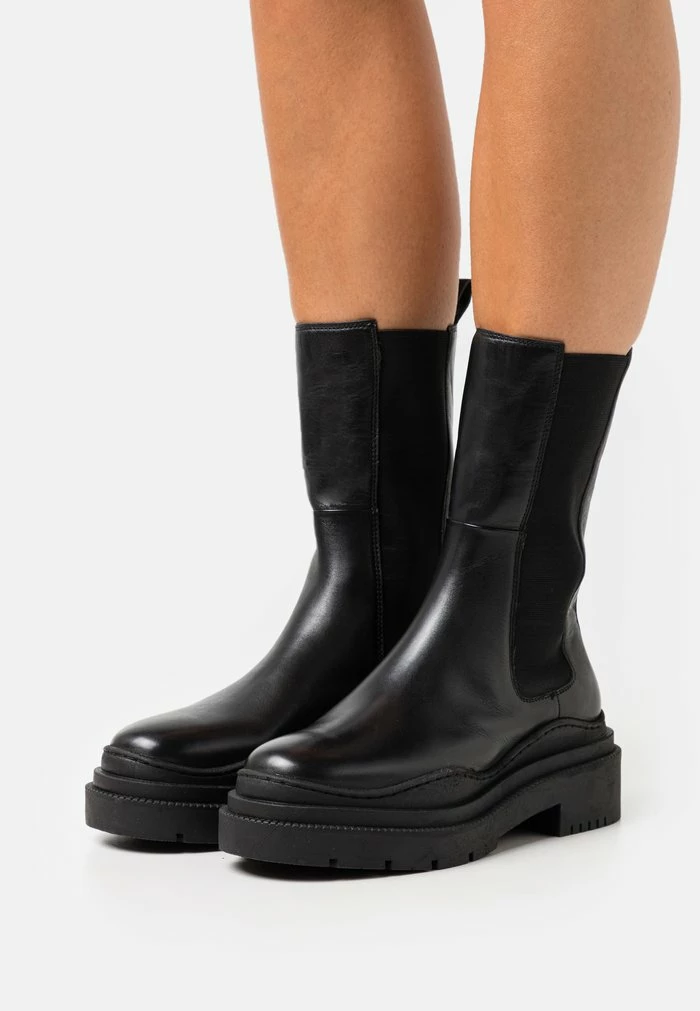 Bon marché 🌟 Zign LEATHER - Bottes à Plateau - Black 🎉 1 Bon marché 🌟 Zign LEATHER - Bottes à Plateau - Black 🎉